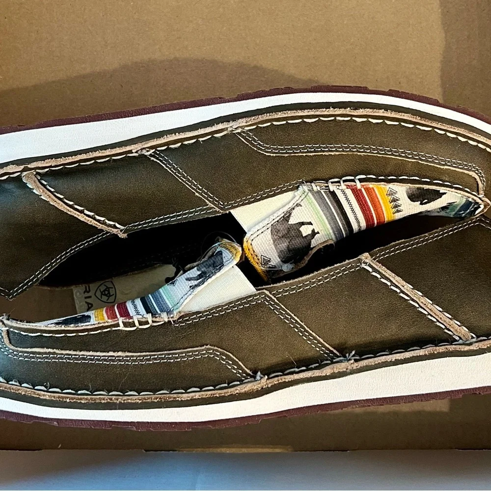 Ariat® Cruiser Buffalo Print Suede Slip-On - Picture 4 of 7